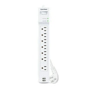 CyberPower P704URC1 - 2000 Joule White Surge Protector with 2 USB-A Ports, 7 Outlets and 4 ft Cord