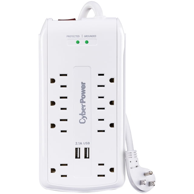 CyberPower P806U Home Office Surge-Protector 8-Outlet Power Strip with ...