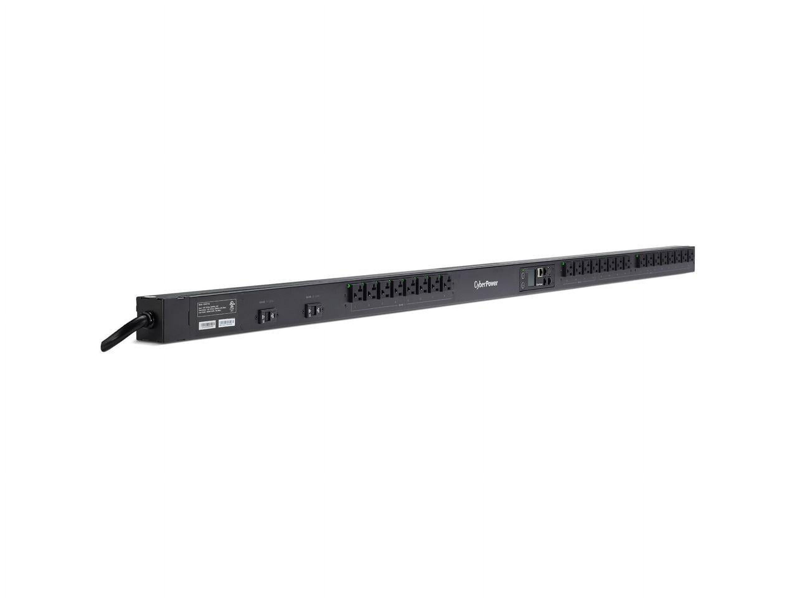 CyberPower Switched Metered-by-Outlet PDU81102 - Power distribution unit (rack-mountable) - AC 100-120 V - Ethernet, USB, serial - input: NEMA L5-20 - output connectors: 24 (NEMA 5-20R) - 0U - 10 ft cord