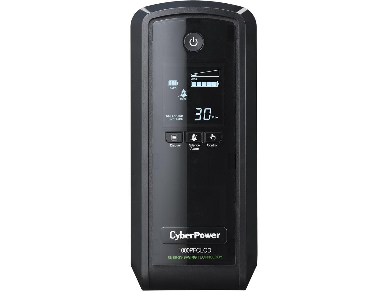 CyberPower PFC Sinewave Series CP1000PFCLCDTAA UPS 600 Watt 1000 VA 