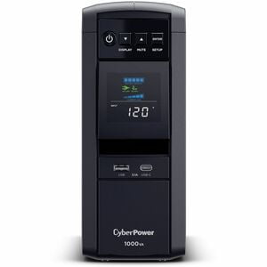CyberPower CP1000PFCLCDTAA TAA Compliant Intelligent UPS Systems - 1000VA/600W, 120 VAC, NEMA 5-15P, Mini-Tower, Sine Wave, 10 Outlets, LCD, PowerPanel Personal, $350000 CEG, 3YR Warranty