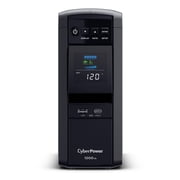 CyberPower CP1000PFCLCD UPS, 1000VA/600W, 120V, 10 Outlets, LCD Display, AVR, USB-A & USB-C, Black