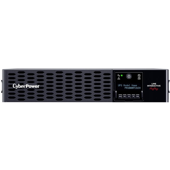 CyberPower PR1000RT2UCN Smart App Sinewave UPS Systems - 1000VA/1000W, 100 - 120 VAC, NEMA 5-15P, 2U, Rack / Tower, Sine Wave, 8 Outlets, LCD, PowerPanel Business