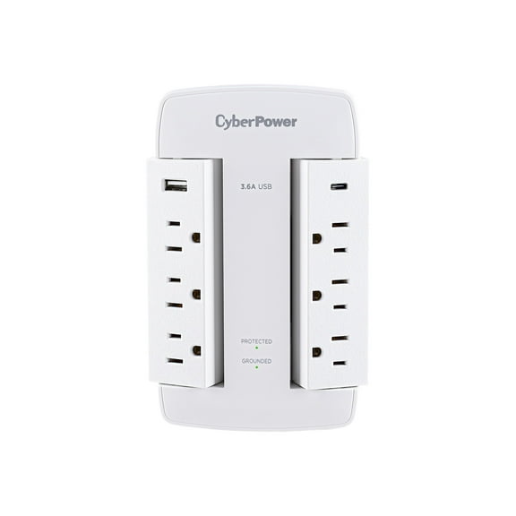 CyberPower Professional 6-Outlet Surge Suppressor/Protector - 6 x NEMA 5-15R, 3 x USB - 900 J - 125 V AC Input