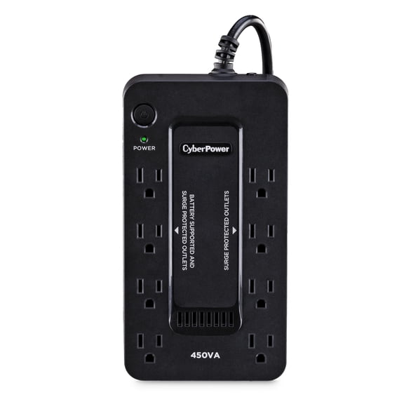 CyberPower SE450G1 Battery Backup UPS, 450VA, 120V, 8 Outlets, Standby-Includes USB Cable and Manual