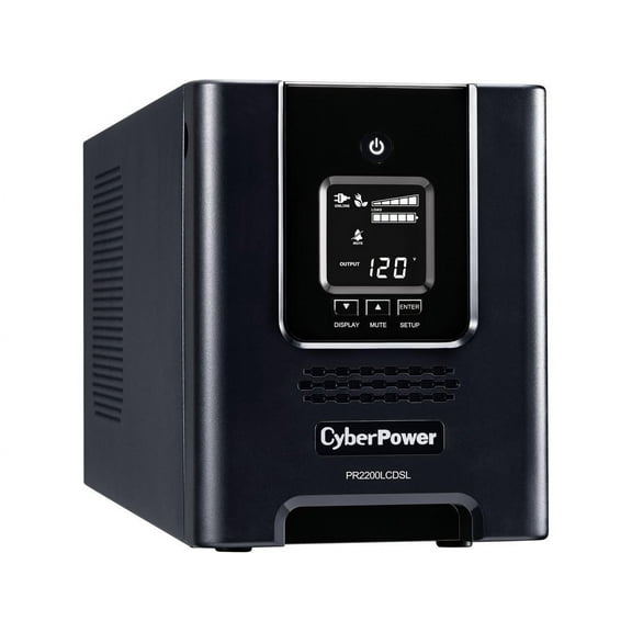 CyberPower PR2200LCDSL Smart App Sinewave UPS Systems - 2070VA/1980W, 120 VAC, NEMA 5-20P, Mini-Tower, Sine Wave, 7 Outlets, LCD, PowerPanel