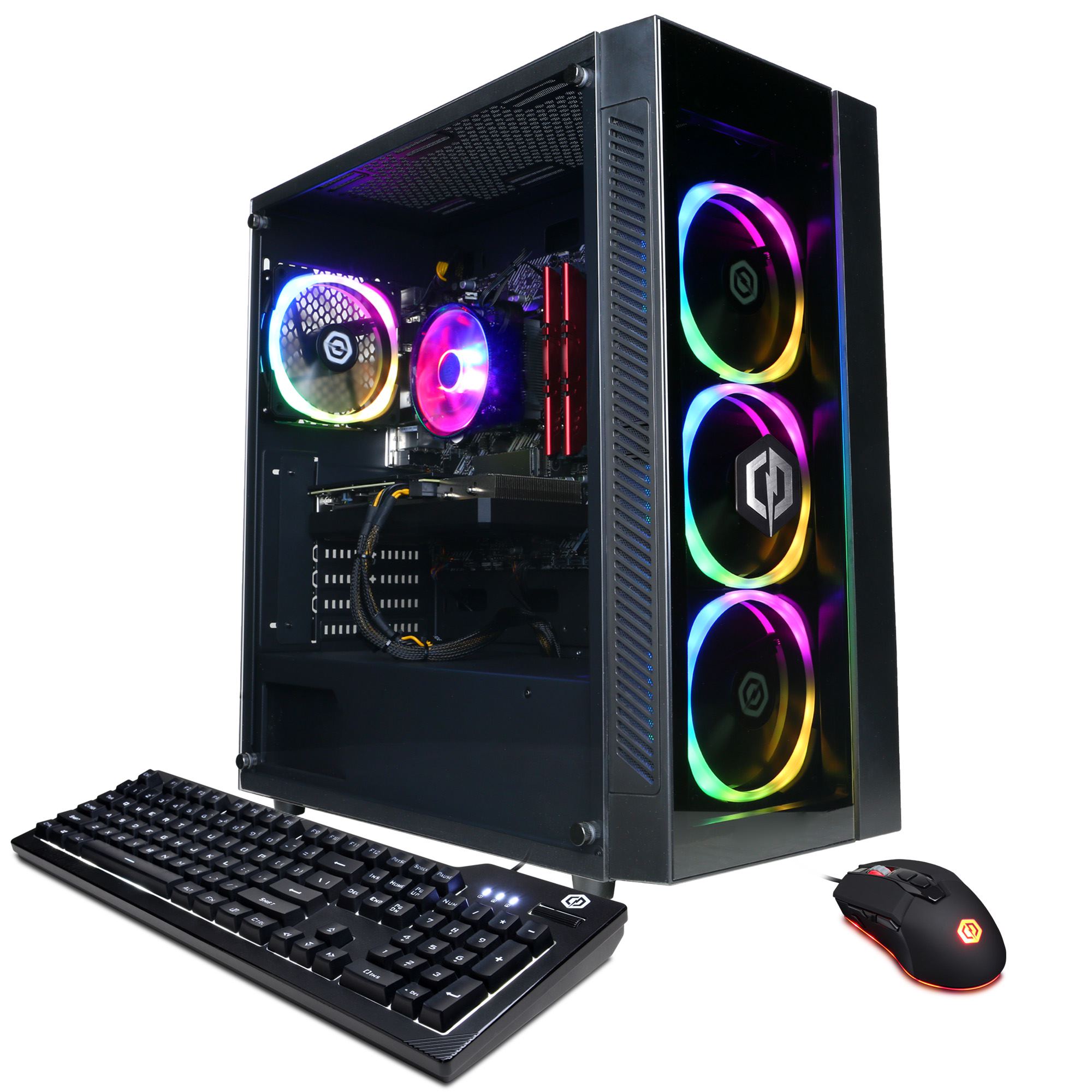 CyberPowerPC Gamer Master Gaming Desktop, AMD Ryzen 5 5500, 16GB, AMD Radeon RX 6700 10GB, 1TB SSD, Black, GMA6800WST - image 1 of 6