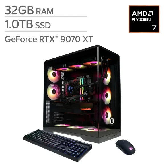 CyberPowerPC Gamer Supreme Gaming Desktop - AMD Ryzen 7 9800X3D - Radeon RX 9070 XT 16GB - Windows 11