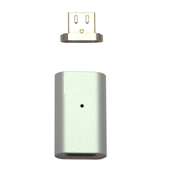 CyberTech Premium Magnetic Micro USB Charging Connector LED Status Display for Android Tablets, Samsung, HTC, LG, Motorola, Sony, Smartphones (Sliver)