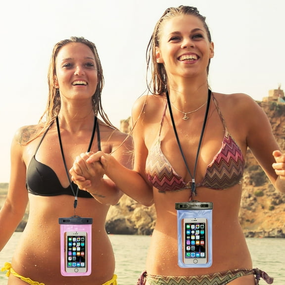 CyberTech Waterproof Dry Bag Pouch, Up To 20 Ft Underwater, Universal Fit For Any Smartphone With Screen Size Up to 6" (2 Pcs)