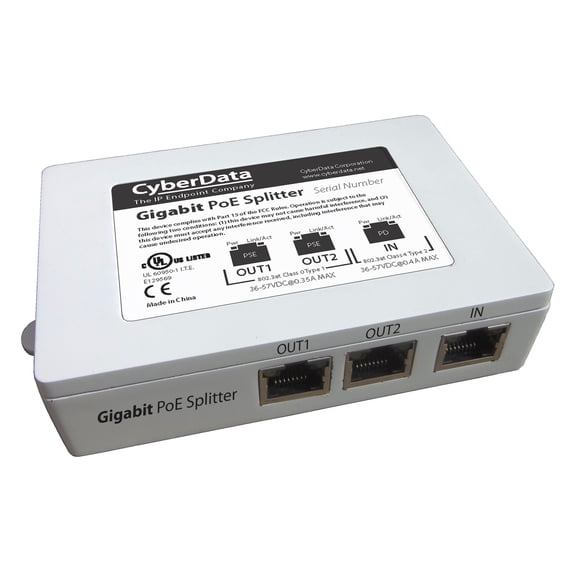 CyberData 2-Port PoE Gigabit Switch (011187)
