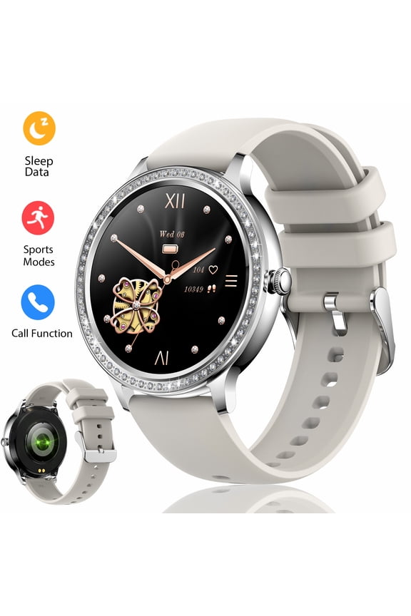 1.32" Smart Watch for Women with Bluetooth Call,Make Calls and Text Reply,AI Control,Fitness Tracker,Compatible iOS and Android,IP67 Waterproof,100+ Custom Watch Faces,Multiple Languages