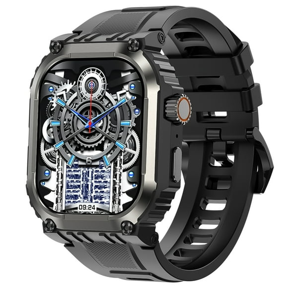 Cyberdyer 1.83-inch Men Womens Smartwatch,with Bluetooth Answer/Make Calls/100+Sports Modes/15 Days Standby, IP68 Waterproof Fitness Tracker Fits for Android Iphone Devices, perfect giftBlack