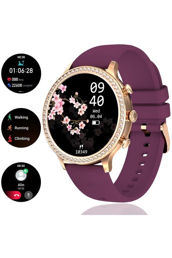 I70D3 Smart Watch for Women(Answer/Make Call), 1.32'' Full Touchscreen 20 Sports Modes Pedometer IP67 Waterproof for iOS Android Phones Smartwatch