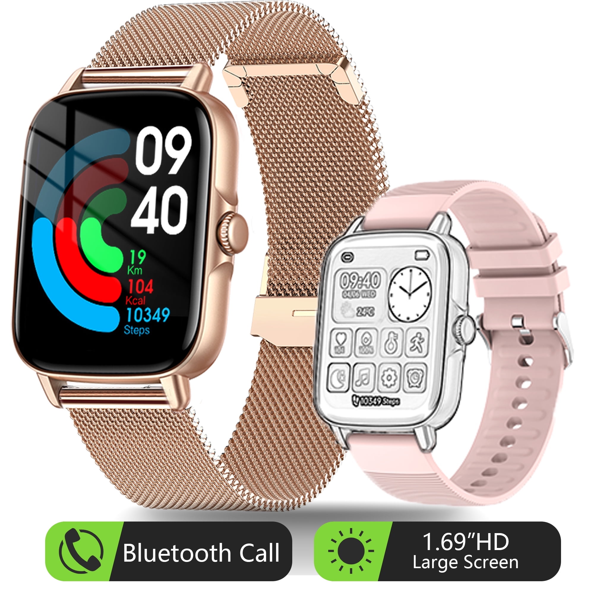 Cyberdyer KT59 Smart Watch with Bluetooth Talk, Phone Calls Answer ...