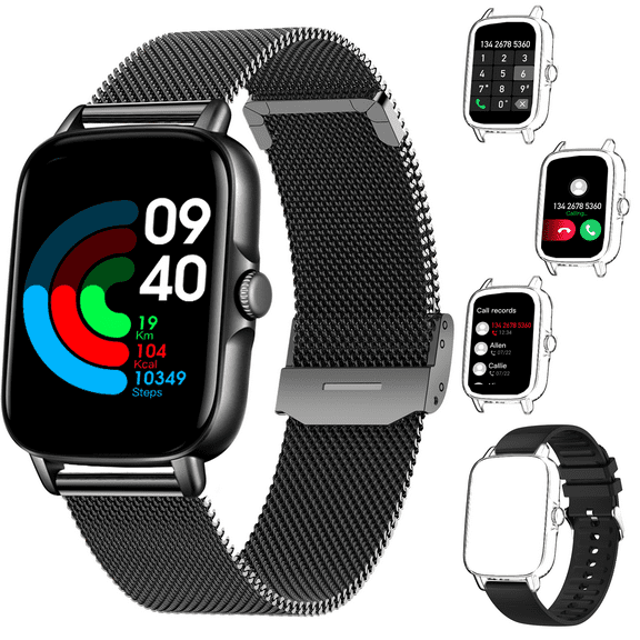 Cyberdyer KT59 Smart Watch for Men Women IP67 Waterproof 1.69 inch HD Screen Watch Compatible with Android iOS, 1pc