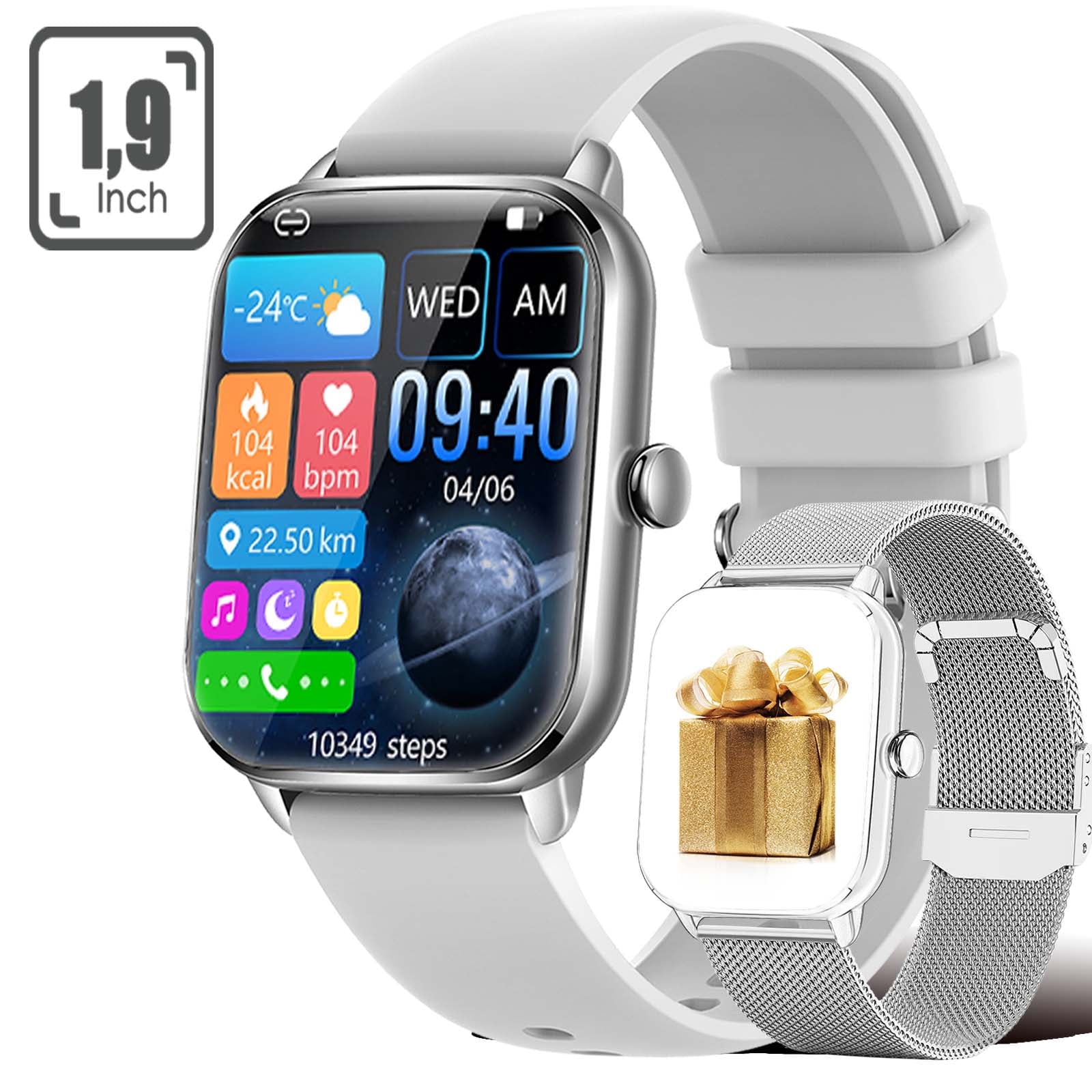 Cyberdyer KT65 Smart Watch for Men Women (Answer/Make Calls) 1.9