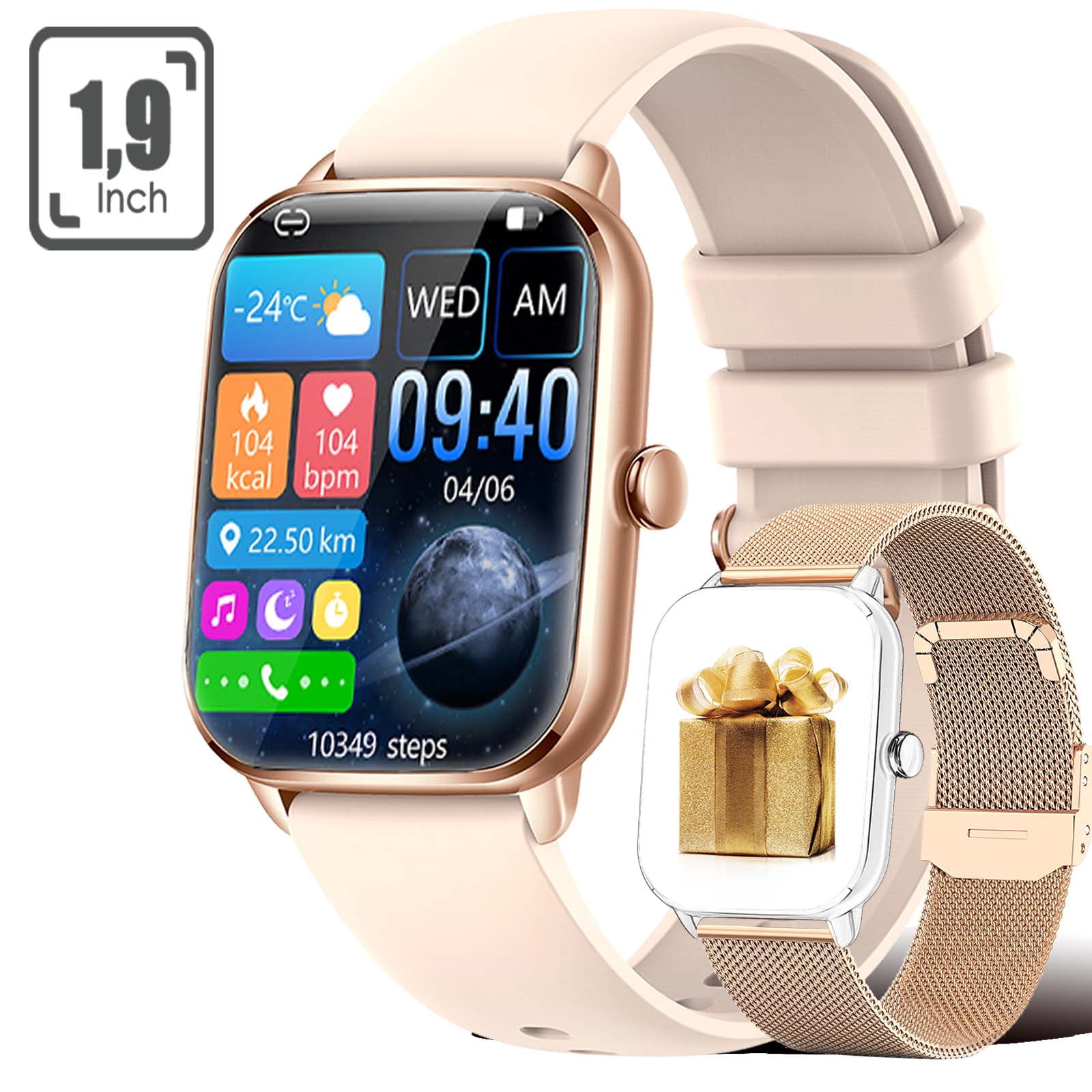Cyberdyer KT65 Smart Watch for Men Women (Answer/Make Calls) 1.9