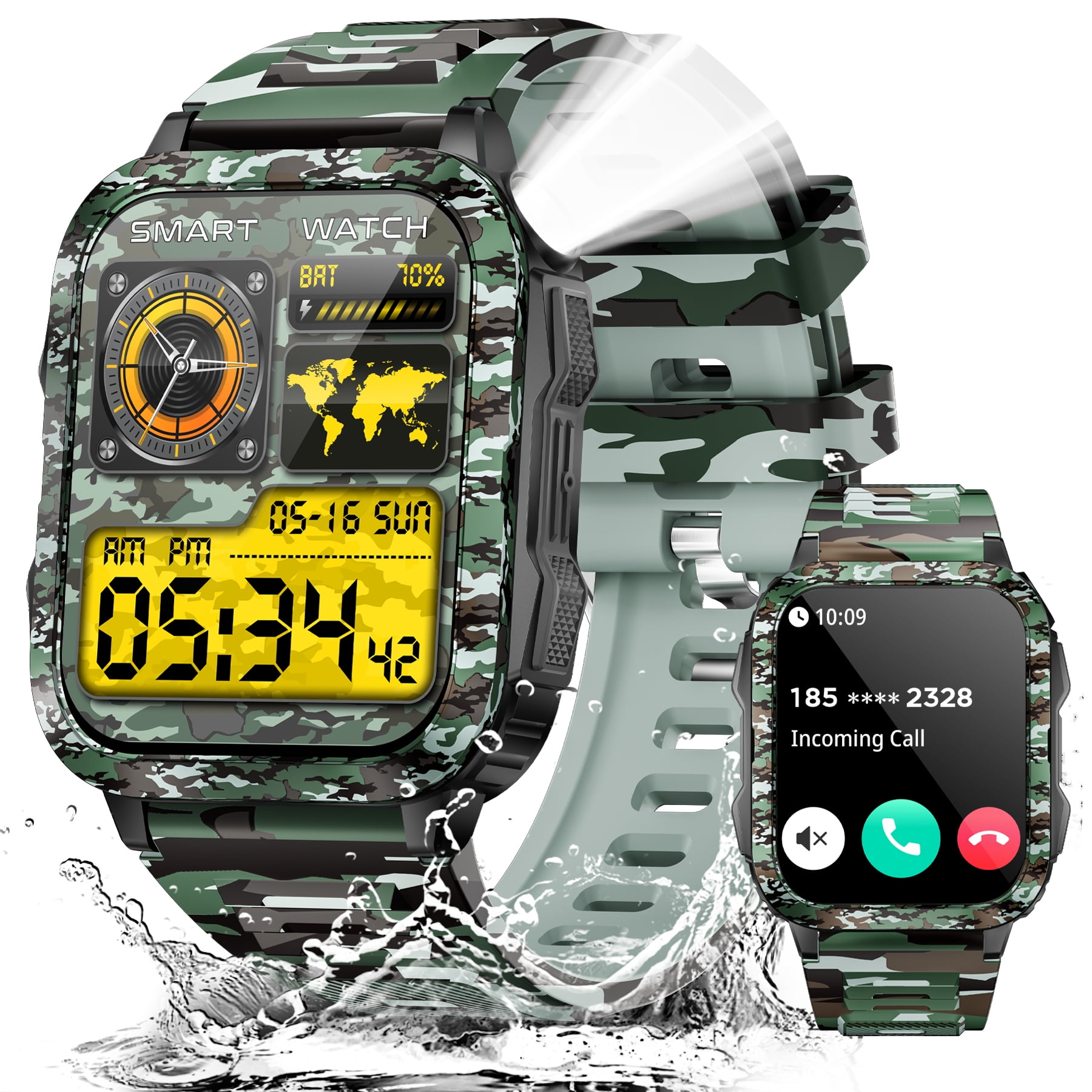 Cyberdyer KT79 HD Outdoor Smartwatches for Men with LED
