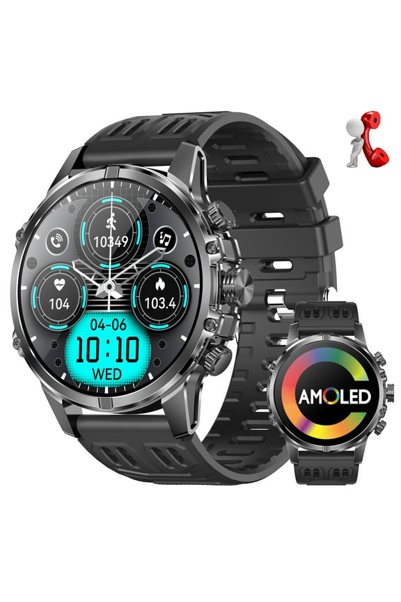 Men's Smart Watch, 1.75" HD Screen, 100+ Sport Modes, 600mAh 15-Day Standby, Bluetooth Calling, iOS & Android Compatible