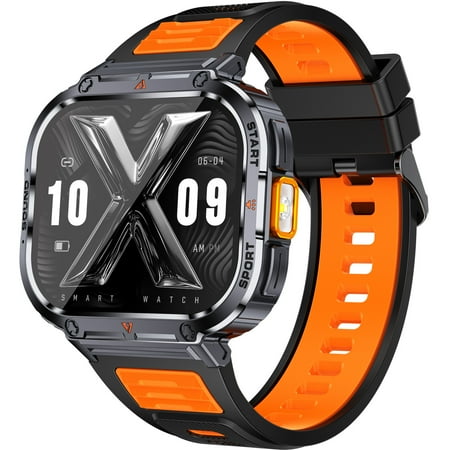 Cyberdyer Men's Smart Watch (with Flashlight) 2" Ultra-Clear Large Screen, IP68 Waterproof,100+ Sports Modes, Long Battery Life, Compatible with iPhone/Android, Thanksgiving & Halloween Gift