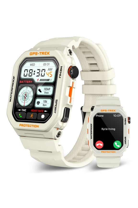 Men's Smart Watch with GPS, 100+ Sports Modes, 1.75" HD Screen, 15-Day Standby, Bluetooth Calling, IP68 Waterproof for iPhone & Android