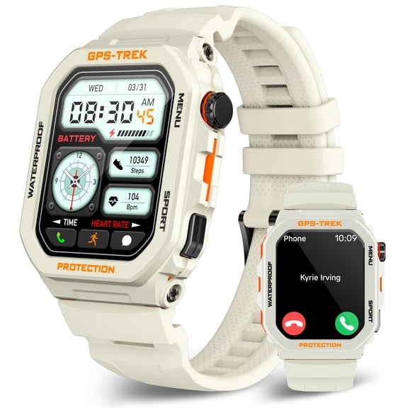 Cyberdyer Men's Smart Watch with GPS, 100+ Sports Modes, 1.75" HD Screen, 15-Day Standby, Bluetooth Calling, IP68 Waterproof for iPhone & Android