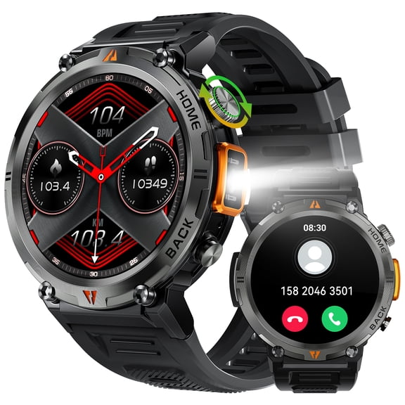 Cyberdyer Rugged Smart Watch - 100+ Sports Modes, Fitness Tracker, Flashlight & Bluetooth Calling | IP67 Waterproof