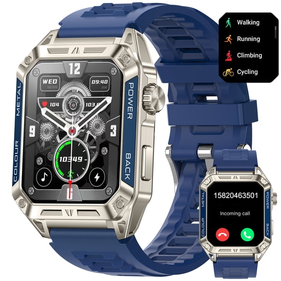 Cyberdyer Smart Watch Fits for Android and iPhone, IP67 Waterproof Smartwatch for Men 100+ Sports Modes 1.91-inch Fitness Tracker,Bluetooth Call, 15-Day Standby,for Thanksgiving Halloween Gift