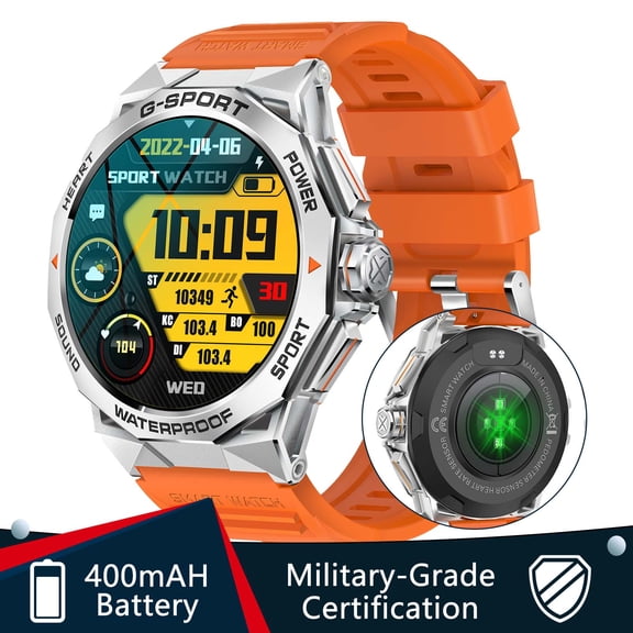 Cyberdyer Smart Watch for Men - 1.43'' AMOLED Always-On Display,400mAh 10-Day Battery IP68 Waterproof Sports Watch with 100+ Modes, Thanksgiving & Christmas Gift Choice for iOS/Android
