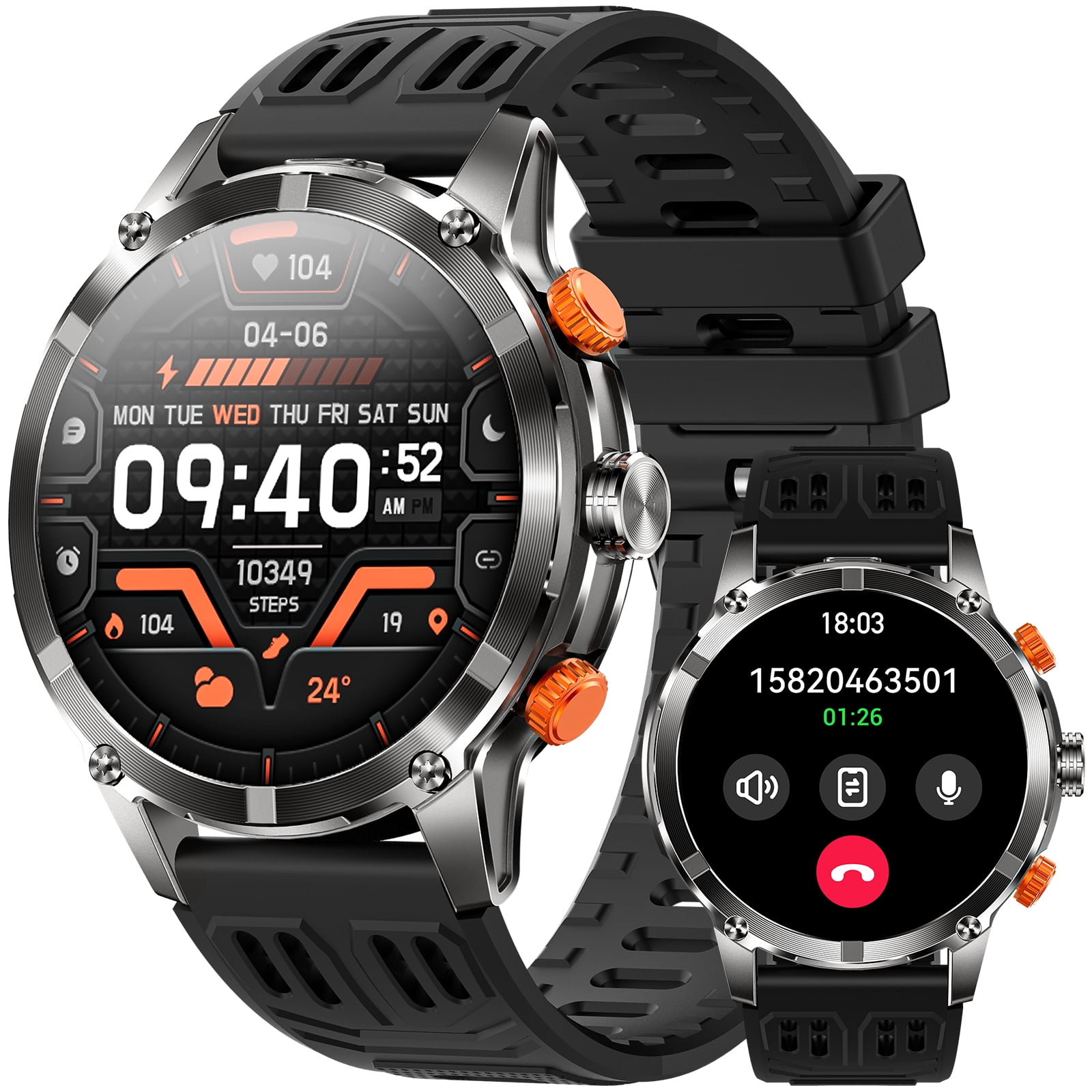 Cyberdyer Smart Watch with LED Flashlight, 100+ Sports Modes, 1.7" HD Screen, Long Battery Life & Bluetooth Calling for iPhone & Android