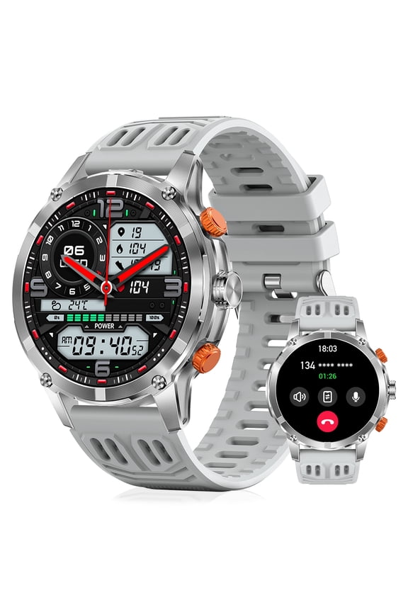 Smart Watch with LED Flashlight, 100+ Sports Modes, 1.7" HD Screen, Long Battery Life & Bluetooth Calling for iPhone & Android