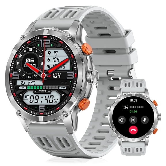 Cyberdyer Smart Watch with LED Flashlight, 100+ Sports Modes, 1.7" HD Screen, Long Battery Life & Bluetooth Calling for iPhone & Android
