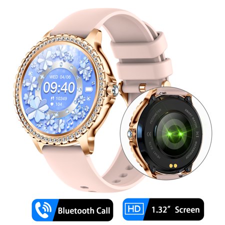 Cyberdyer Smart Watches for Women 1.32" HD Sports Watch Smartwatch with Text and Call/AI Voice Assistant for iPhone Samsung Android Phones