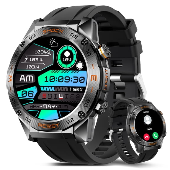 Cyberdyer Unisex Smart Watch - Bluetooth Calling, Bright Flashlight, 1.46" HD Screen, 100+ Sports Modes, 15-Day Standby, Compatible with iOS & Android, Ideal Gift for Thanksgiving & Halloween​