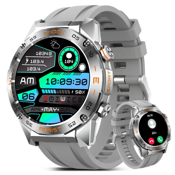 Cyberdyer Unisex Smart Watch - Bluetooth Calling, Bright Flashlight, 1.46" HD Screen, 100+ Sports Modes, 15-Day Standby, Compatible with iOS & Android, Ideal Gift for Thanksgiving & Halloween