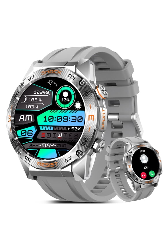 Unisex Smart Watch - Bluetooth Calling, Bright Flashlight, 1.46" HD Screen, 100+ Sports Modes, 15-Day Standby, Compatible with iOS & Android, Ideal Gift for Thanksgiving & Halloween