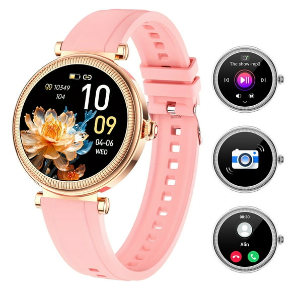 Cyberdyer Women's Smart Watch - IP67 Waterproof, 100+ Custom Watch Faces, 6 Light Effects, Bluetooth Call, Multi-Sport Modes, iOS & Android Compatible, Thanksgiving Halloween Gift