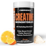 Cybergenics Creatine Monohydrate Powder, Pure Creatine, 5 grams Creatine per Serving, Supports Muscle Recovery, Improve Performance and Strength, Gluten Free, 6.45 oz, 30 Servings, Orange Flavor