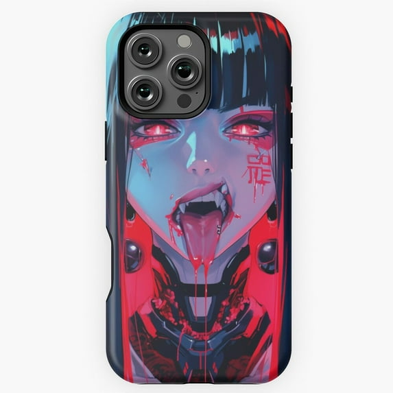 Cybergoth Vampire Girl Cyberpunk 90s Anime Phone Case for iPhone 16 15 14 13 12 11 Pro Max M5903421