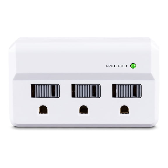 CyberPower Essential B300WRC1 - Surge protector - AC 125 V - output connectors: 3 - white