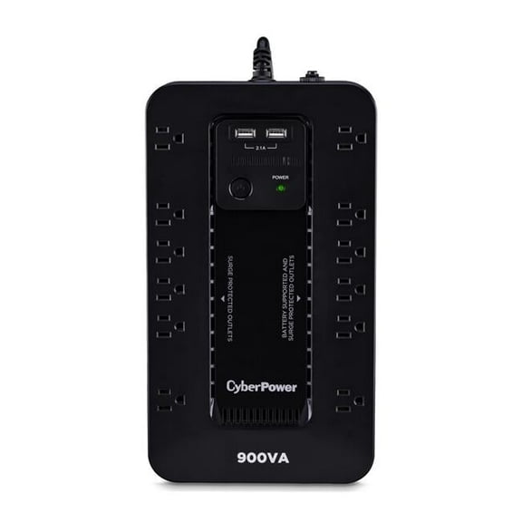 Cyberpower Systems  5 ft. Cord 900 VA-500W 120V 15A 12 Outlets 2 x USB Charge Ports Uninterruptible Power Supply