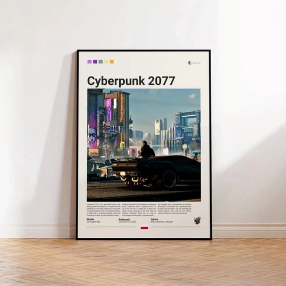 Cyberpunk 2077 Neon Poster – Futuristic Gaming Room Wall Art Cyberpunk Neon Poster – Futuristic Rpg Inspired Gaming Wall Art