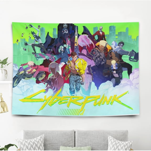Cyberpunk Banner Tapestry Backdrop Party Supplies Wall Hanging Birthday Gift