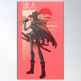 thumbnail image 1 of Cyberpunk Cowboy Ronin Poster Wall Art, Modern Wall Decor For Living Room Bedroom, 24x36 UNFRAMED, 1 of 3