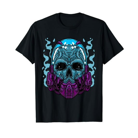 Cyberpunk Cyborg Android Cyber Bot Cool Robot Mask Gift Idea Cotton T-Shirt