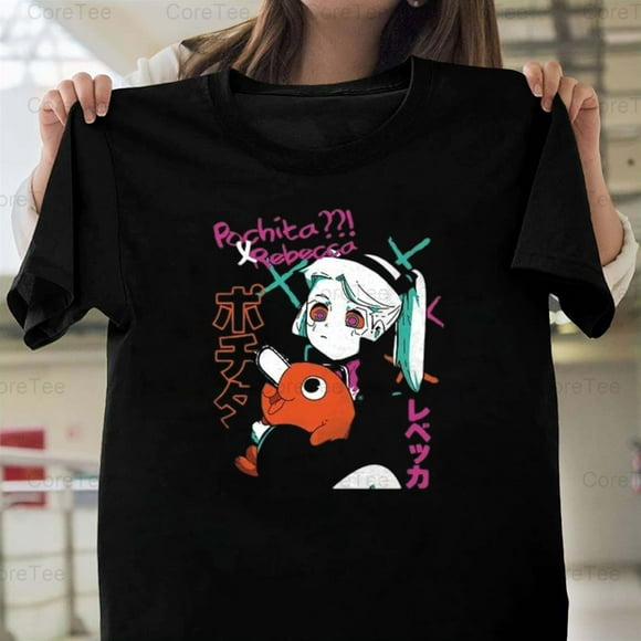 Cyberpunk Edgerunners Anime Rebecca Pochita Cosplay Gamer Mashup Fan T-Shirt Unisex, up to 5XL