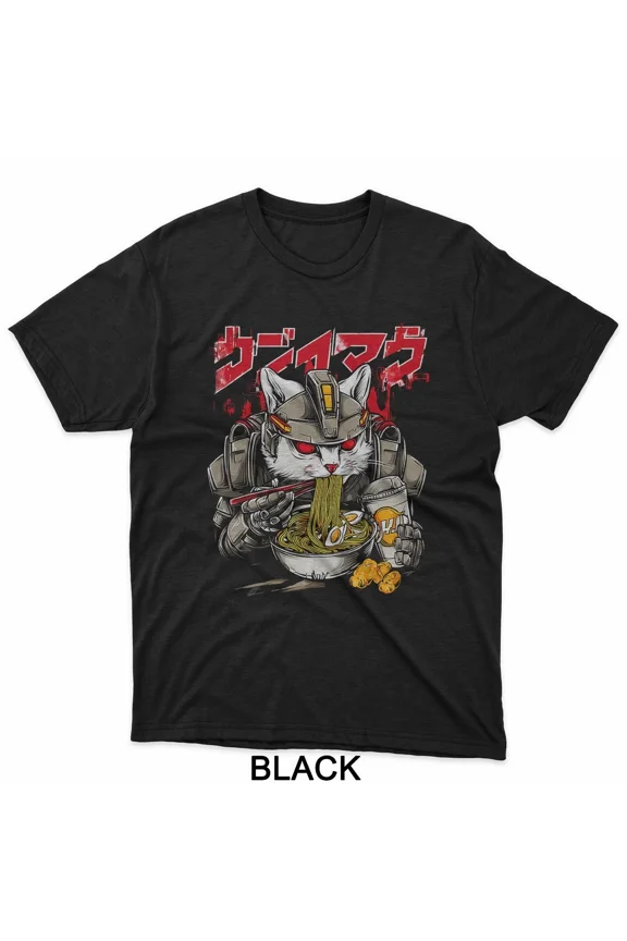 Cyberpunk Feline Japan Streetwear Y2K Anime Manga Graphic Unisex T-Shirt, up to size 5XL