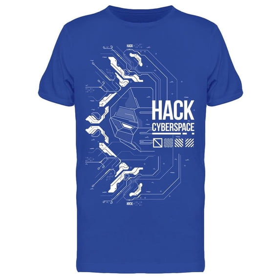 Cyberpunk Futuristic Hack T-Shirt Men -Image by Shutterstock, Male Medium