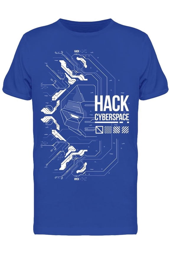 Cyberpunk Futuristic Hack T-Shirt Men -Image by Shutterstock, Male Medium
